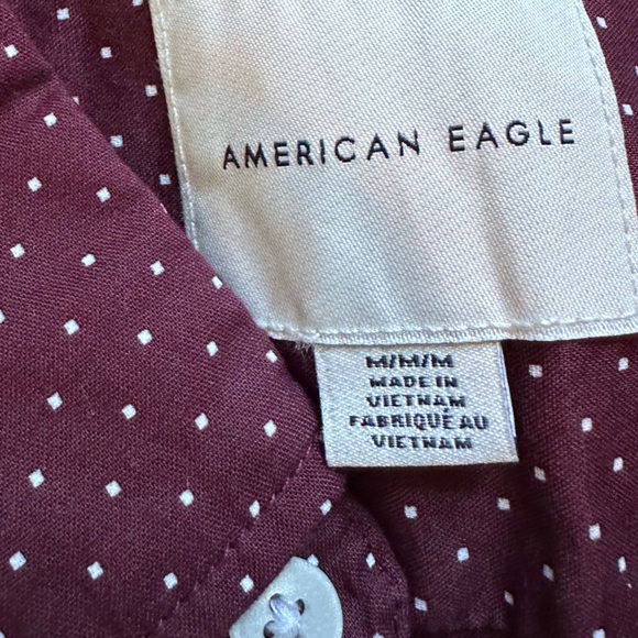 American Eagle Maroon Men’s Long Sleeve Button Down - Picture 3 of 5